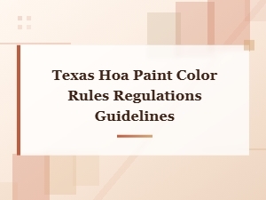 Texas Hoa Paint Color Rejections: Know Your Rights