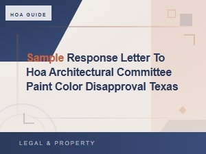 Texas Hoa Paint Color Denial Response Letter Sample
