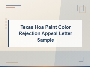 Texas Hoa Paint Color Appeal Letter Template