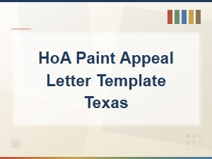 Texas Hoa Paint Color Appeal Letter Template